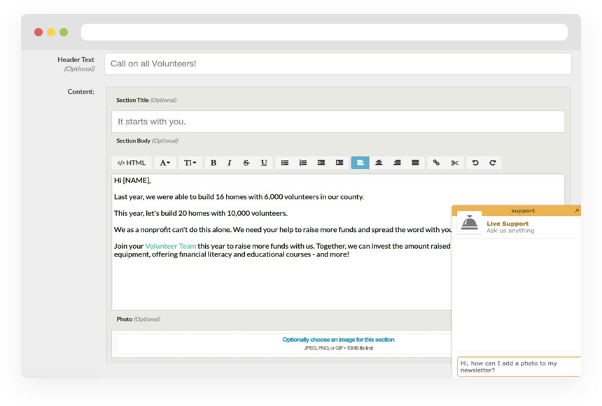 Example of Giveffect Nonprofit Management Tool